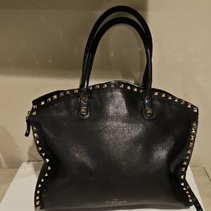 Valentino Garavani Black Tote with Gold Accents
